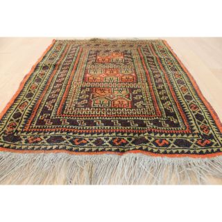 Alter Handgeknüpfter Orientteppich Afghan Belutsch Naturfarben 60x75cm Carpet Bild