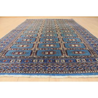 Feiner Blauer Orientteppich Buchara Jomut Handgeknüpft Rug 120x190cm Carpet Bild