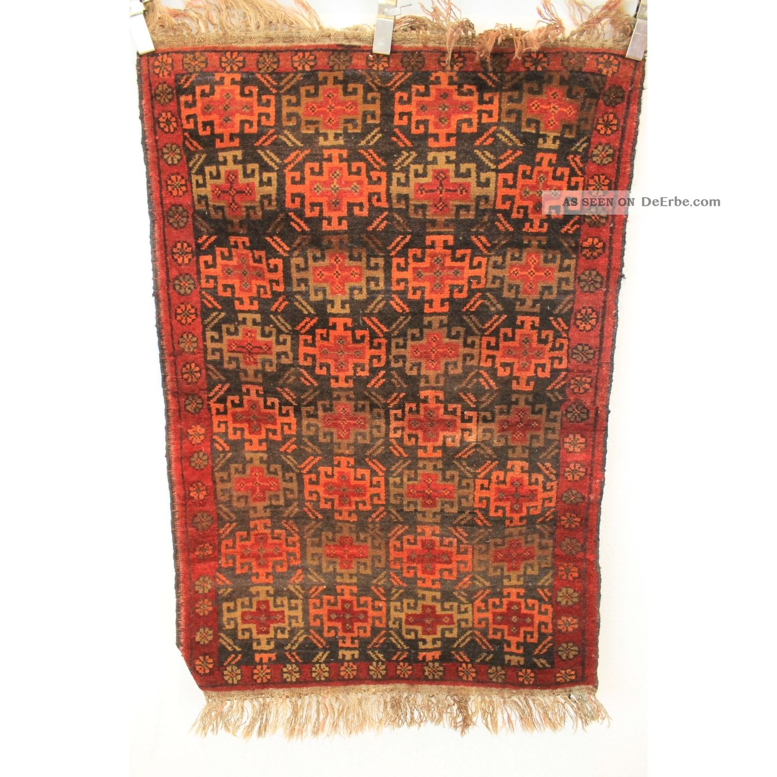 Alter Handgeknüpfter Orientteppich Belutsch Naturfarben Afghan 90x130cm Carpet Teppiche & Flachgewebe Bild