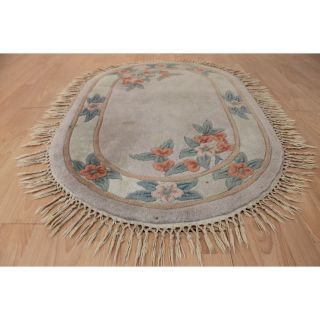 Dekorativer China Art Deco Blumen Teppich Handgetupft 80x120cm Carpet Rug Tapis Bild