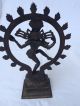 Indische Gottheit Shiva Nataraja Bronze / Messing.  Statue 25.  5cm Hoch. Entstehungszeit nach 1945 Bild 3
