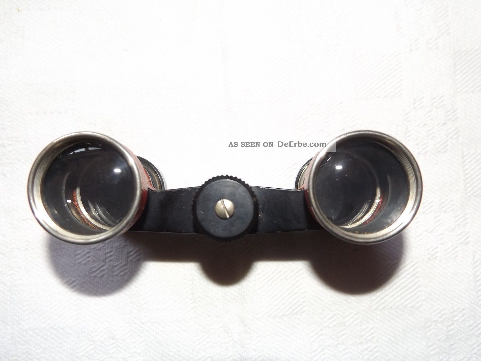 Art Deco Opern Glas Mit Etui, 20 - Er Jahre. Mit Rotem Leder Bezogen.