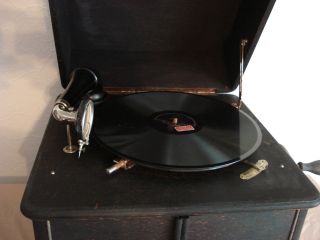 Grammophone Tischgrammophone Edelton Und 1 Schellackplatte Bild