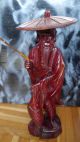 Angel Meister Holzschnitzfigur Geschnitzt Holz Asia Antik Fisch Buddha Feng Shui Holzarbeiten Bild 1