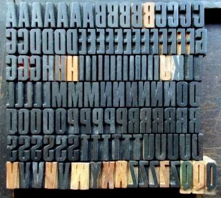 Antike Holzbuchstaben - Komplettes Alphabet - Großschrift.  Schön Bild