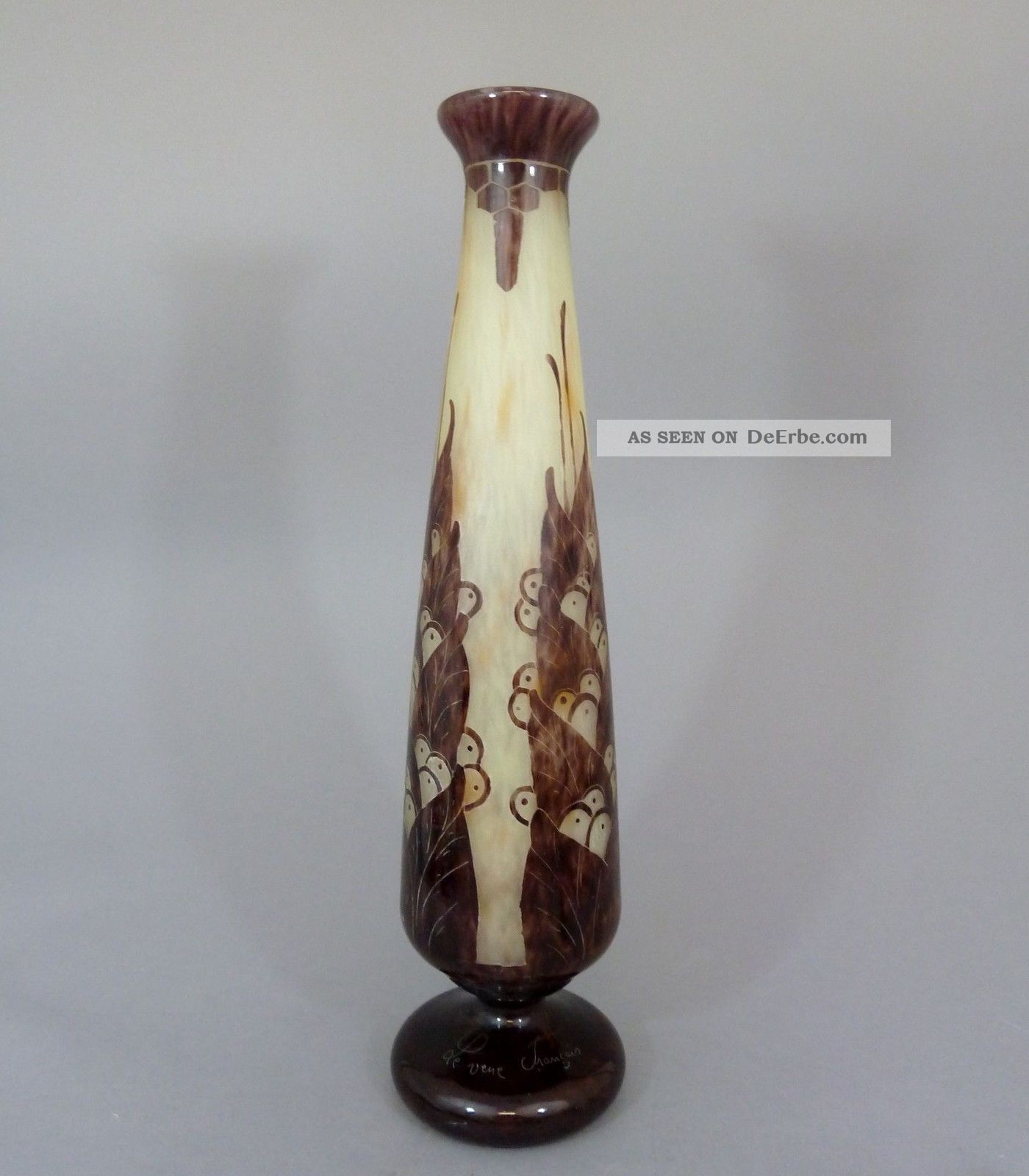 Art Deco Vase,  Schneider,  Le Verre Francais,  Überfangglas Mit Ätzdekor,  H= 49 Cm 1890-1919, Jugendstil Bild