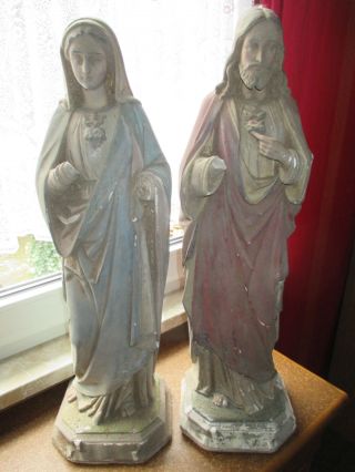 Maria Und Josef Heiligenfiguren Restaurierungsbedürftig Bild