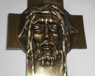 Ecce Homo Relief Messing Kruzifix Wandrelief Kreuz Jesus Skulptur Massiv 636 G Bild