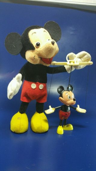 SammlerstÜck Rar Schuco Mickey Mouse Und Marionette Walt Disney 1940 Bild