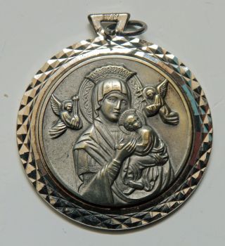 Amulett Maria Und Kind Jesus Von Engeln Behütet - Italien / Anhänger Silber Bild