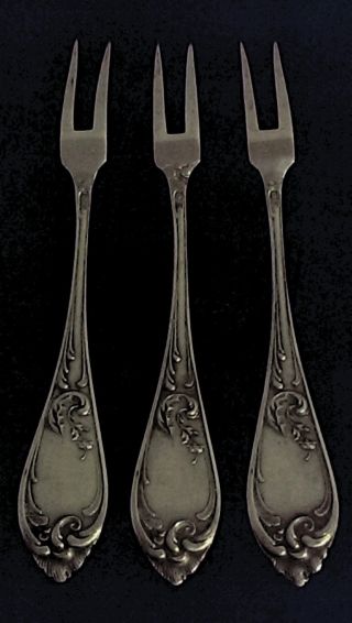 3 Wurstgabeln 875 Silber Russland,  Riga Um 1920,  94,  5 Gramm,  Vorlegegabeln Bild