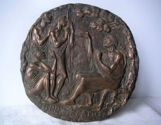 Fritz Nuss (1907 - 99),  Sezession Stuttgart - Bronzeplakette Hippokrathes,  Dm 17cm Bild