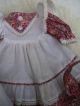 Alte Puppenkleidung Red Flowery Dress Outfit Vintage Doll Clothes 40 Cm Girl Original, gefertigt vor 1970 Bild 4