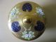 Bohemia Dose Deckeldose Glas Blau Emaille Blumen Und Vergoldung Dekorglas Bild 9