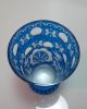 Vase Blau Geschliffen Trinkbecher Pokalglas Bechervase Dekorglas Bild 1