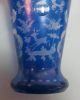 Vase Blau Geschliffen Trinkbecher Pokalglas Bechervase Dekorglas Bild 3