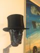Sehr Alter Schwarzer Chapeau Claque - Klappzylinder - Größe 55 - 56 - Um Die 1920 Accessoires Bild 1