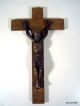 Altes Kreuz Kruzifix Massivholz Bronze Jesus Christus Sammlerstück Bronze Bild 1