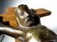 Altes Kreuz Kruzifix Massivholz Bronze Jesus Christus Sammlerstück Bronze Bild 3