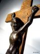Altes Kreuz Kruzifix Massivholz Bronze Jesus Christus Sammlerstück Bronze Bild 4