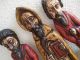 3 Stück Sehr Alte Aus Holz Geschnitzte Und Bemalte Heiligenfiguren Unbeschädigt Holzarbeiten Bild 1