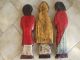 3 Stück Sehr Alte Aus Holz Geschnitzte Und Bemalte Heiligenfiguren Unbeschädigt Holzarbeiten Bild 3