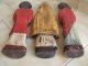 3 Stück Sehr Alte Aus Holz Geschnitzte Und Bemalte Heiligenfiguren Unbeschädigt Holzarbeiten Bild 4