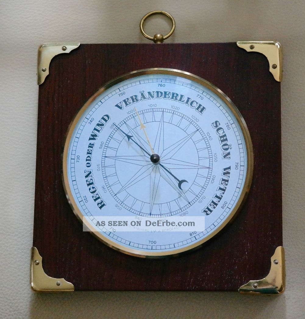 Altes Großes Maritimes Barometer Von Lm A Bordeaux Wettergeräte Bild