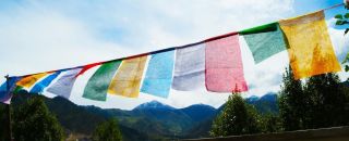 Tibet 10 Gebetsfahnen Handgedruckt Buddhismus Prayerflags Handprinted Bild