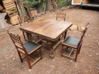Gründerzeit Tisch Mit 4 Stühlen Massivholz Bild