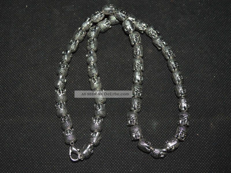 Alte Exquisite Tibet Silber Rosenkranz Buddha Kette Asiatika: China Bild