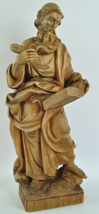 Gelehrter Holzfigur Mit Buch Bischof Geschnitzt Figur Handarbeit Matthäus 02a - Gl Bild