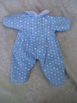 Alte Puppenkleidung Blue Hearts Jumper Outfit Vintage Doll Clothes 30 Cm Baby Bild