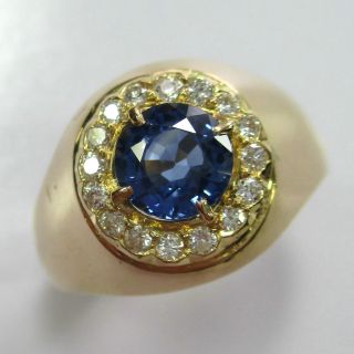914 - Eleganter Ring Aus Gelbgold 750 Mit Saphir Und Brillanten - - - Video - 1759 - Bild
