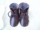 Alte Puppenkleidung Schuhe Vintage Brown Boots Shoes Socks 40 Cm Doll 4 1/2 Cm Original, gefertigt vor 1970 Bild 2