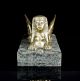 Versilberte Empire Sphinx Bronze Frankreich Um 1860 Steinsockel Klassizismus Vor 1900 Bild 3