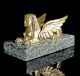 Versilberte Empire Sphinx Bronze Frankreich Um 1860 Steinsockel Klassizismus Vor 1900 Bild 5