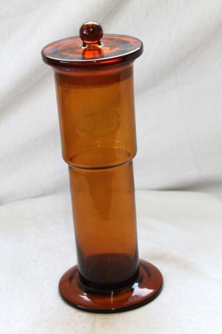 Antike Glas Dose Vase FlÖte Bauhaus Art Deco Braun Apotheke Arzt ? Um 1930 /40 Bild