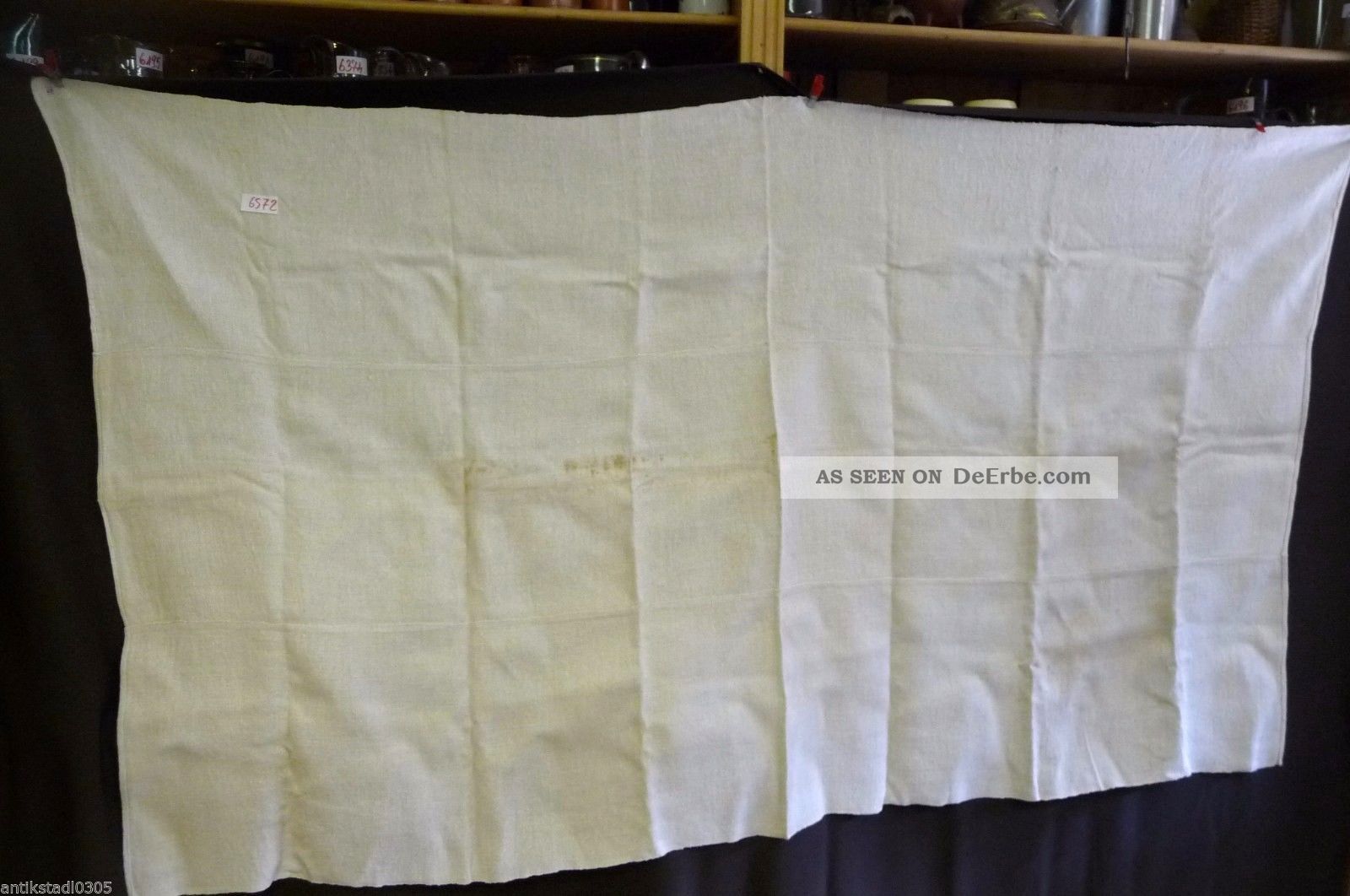 Nr.  6572.  Alte Tischdecke Leinen Tischdecke Handarbeit 115 Cm X 200 Cm Tischdecken Bild