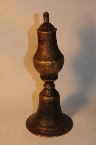 Alte Tibetische Öllampe Bronze Tibet Nepal Bild