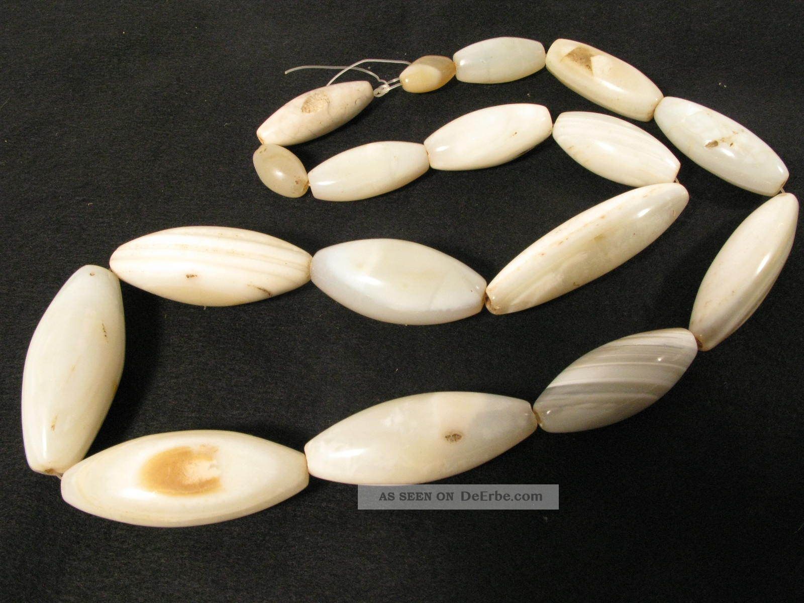 Strang Große Antike Achatperlen Cambay Xxl Old Agate Stone Trade Beads Afrozip Afrika Bild