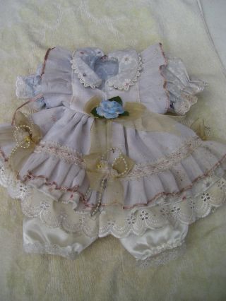 Alte Puppenkleidung Fancy Lacy Dress Outfit Vintage Doll Clothes 40 Cm Girl Bild