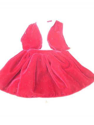 Alte Puppenkleidung Red Velvet Skirt Vest Outfit Vintage Doll Clothes 40 Cm Girl Bild