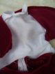 Alte Puppenkleidung Red Velvet Skirt Vest Outfit Vintage Doll Clothes 40 Cm Girl Original, gefertigt vor 1970 Bild 4