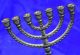 7armiger Kerzenleuchter Menorah Davidleuchter Messing Menora Jerusalem Andenken Gefertigt nach 1945 Bild 2
