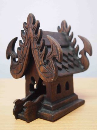 Geweihtes,  Geisterhäuschen,  Geisterhaus,  Thailand,  Aus Holz Geschnitzt,  Zertifikat Bild
