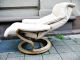 Lounge Relax Sessel & Fußteil Kippfunktion Leder Cremefarben Design & Stil Bild 1