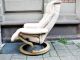 Lounge Relax Sessel & Fußteil Kippfunktion Leder Cremefarben Design & Stil Bild 8