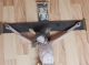 Altes Heiligenkreuz Kruzifix Jesus Holz Geschnitzt 18.  - 19.  Jahrhundert Skulpturen & Kruzifixe Bild 2