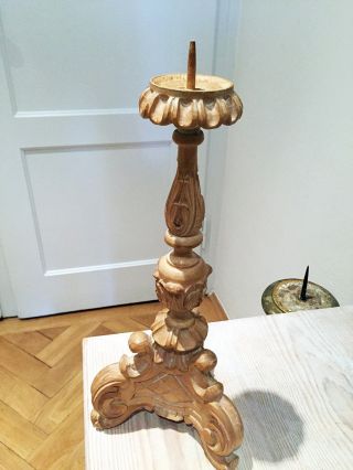 Wunderschöner Kerzenständer Kerzenhalter Aus Holz Geschnitzt Handarbeit Antik Ra Bild